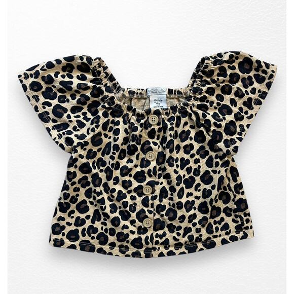 Rachel Zoe Flutter Sleeve Leopard Top, Size 5/6 - Picture 3 of 6